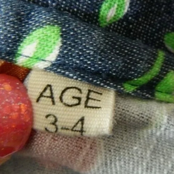 Beach Bash Girls Cherry Print Denim Dress - Picture 2 of 4